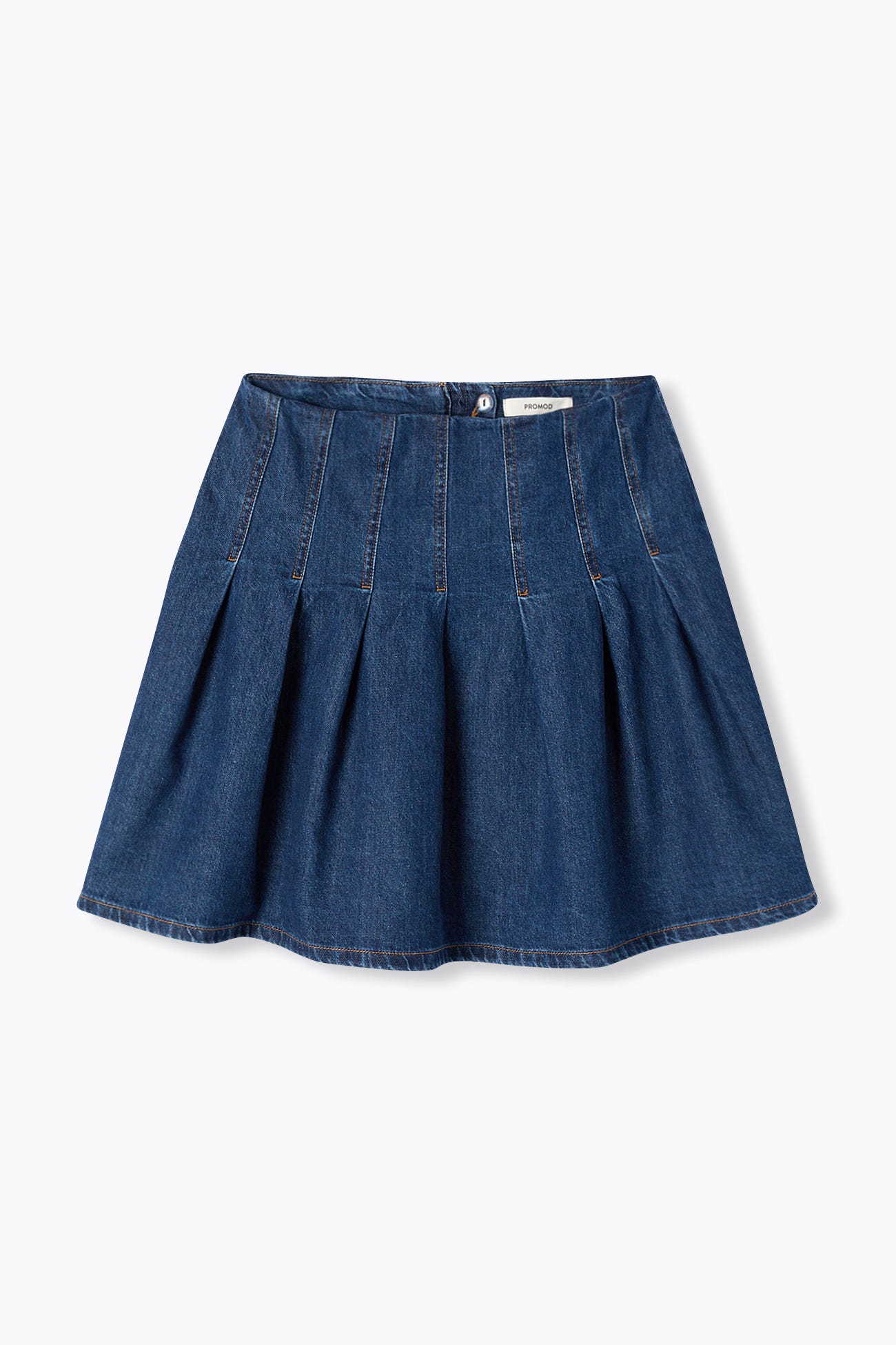 Jupe courte plissée en jean