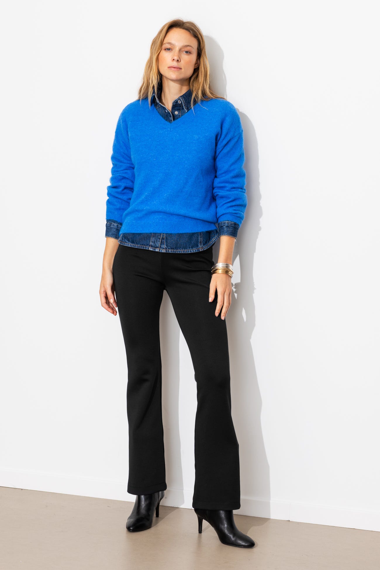 Pantalon flare maille jersey
