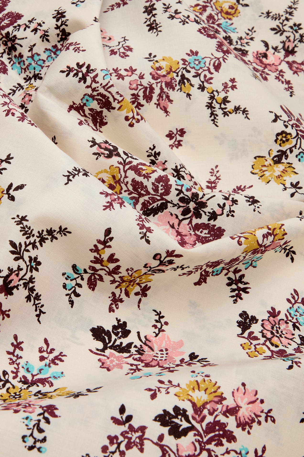 Coupon 3 m en coton fleuri