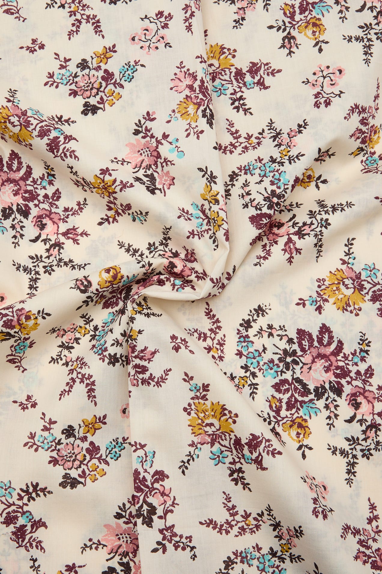 Coupon 3 m en coton fleuri