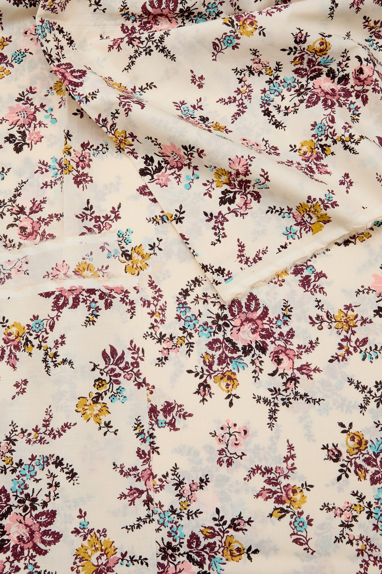 Coupon 3 m en coton fleuri
