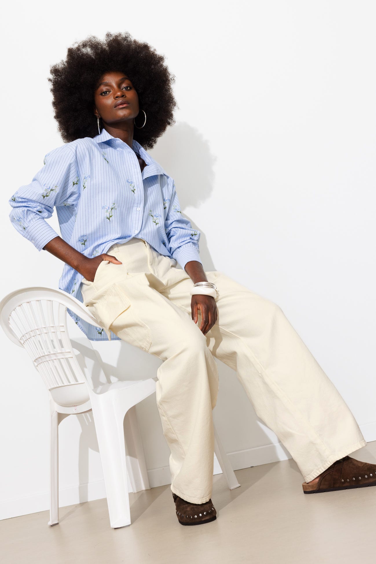 Pantalon cargo en toile Femme