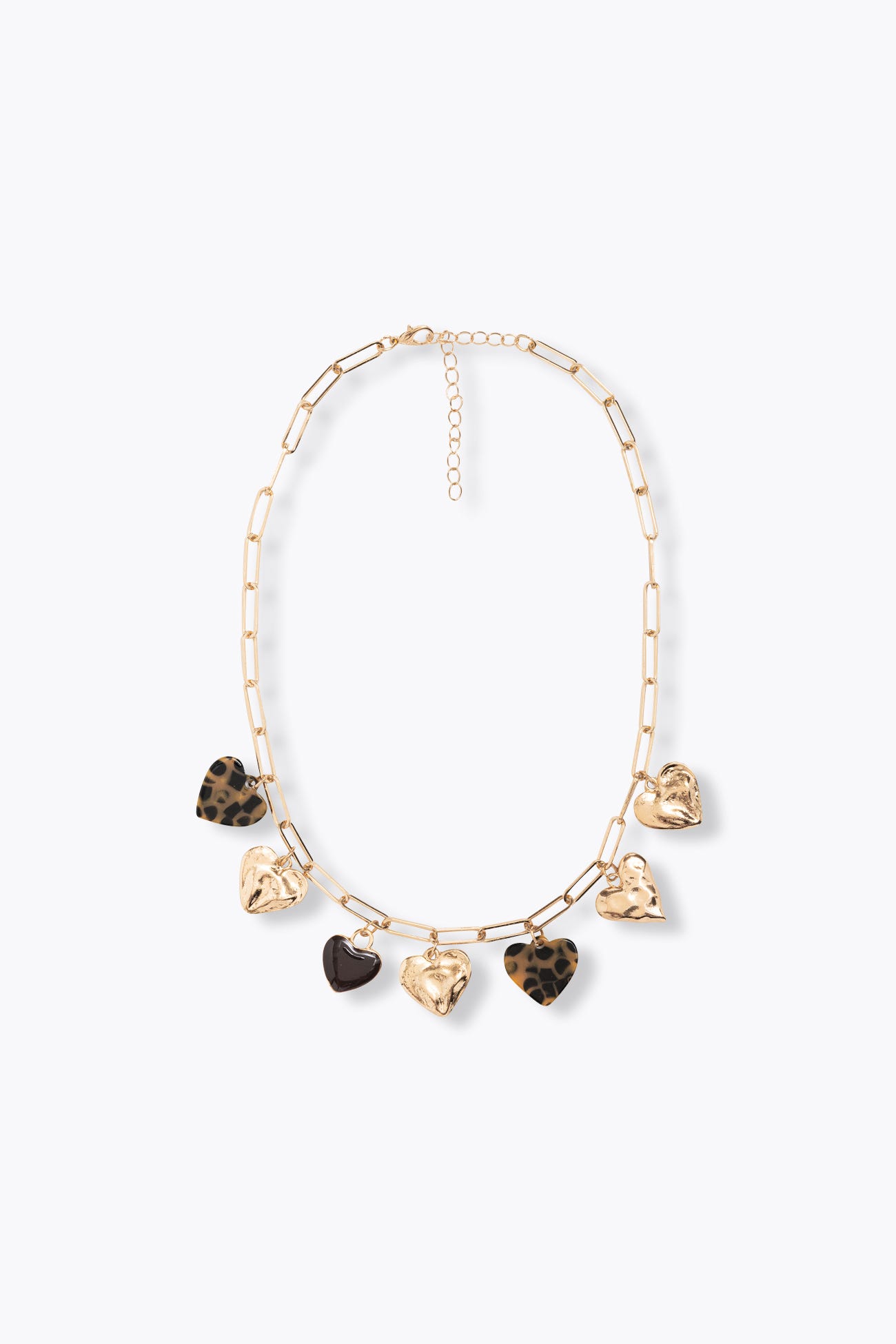 Collier à maillons et coeurs
