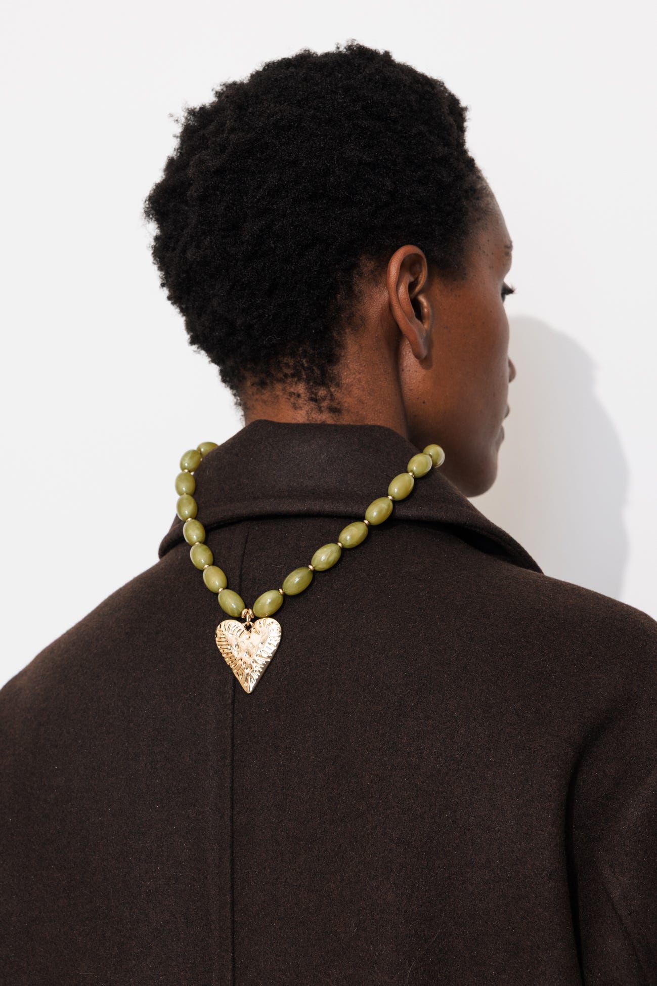 Collier perles et coeur Femme