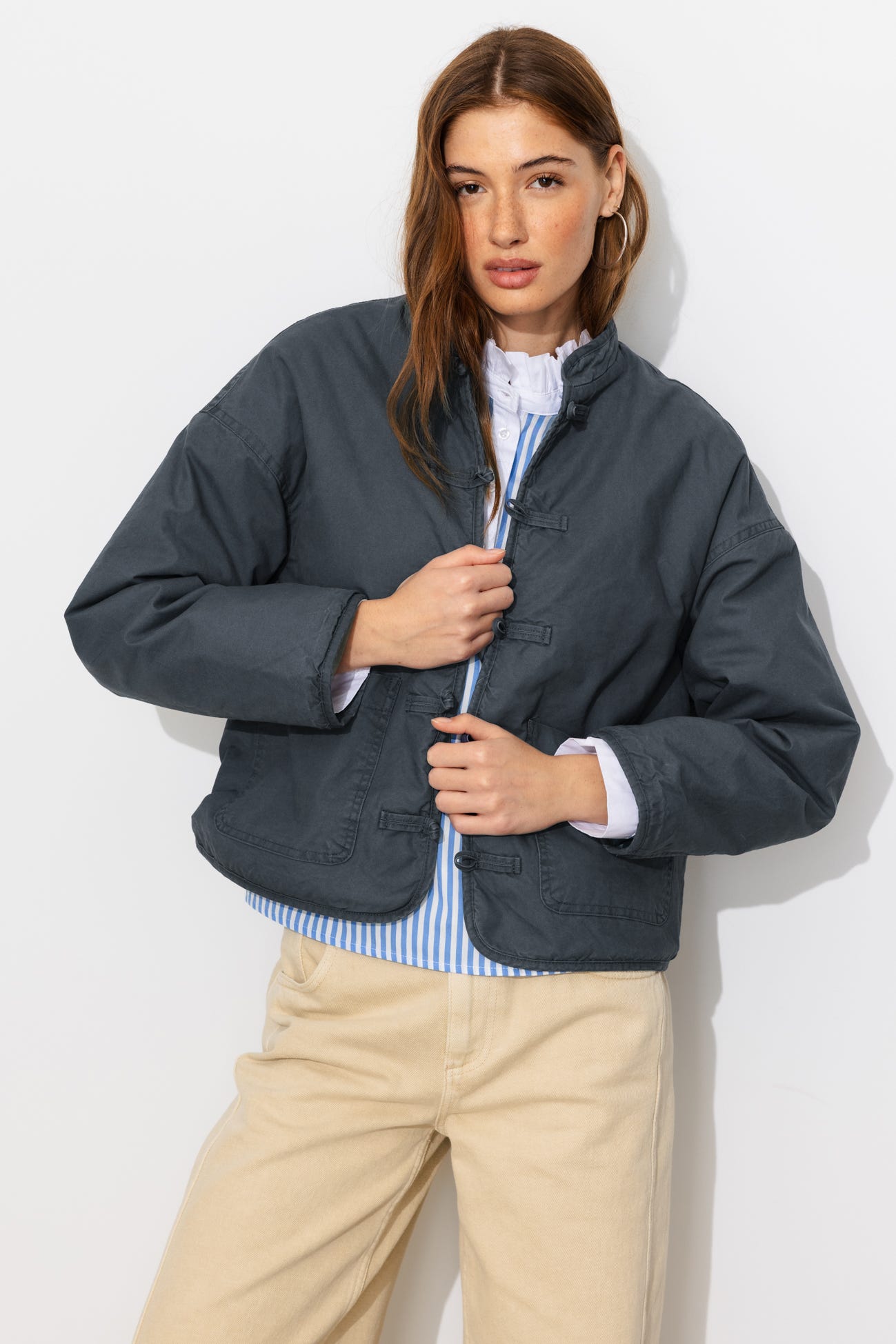 Veste en toile et moumoute
