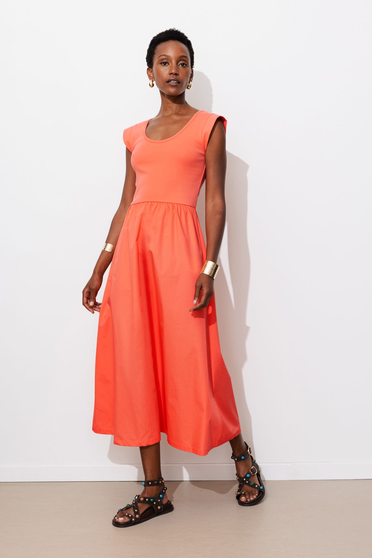 Robe-débardeur unie Femme