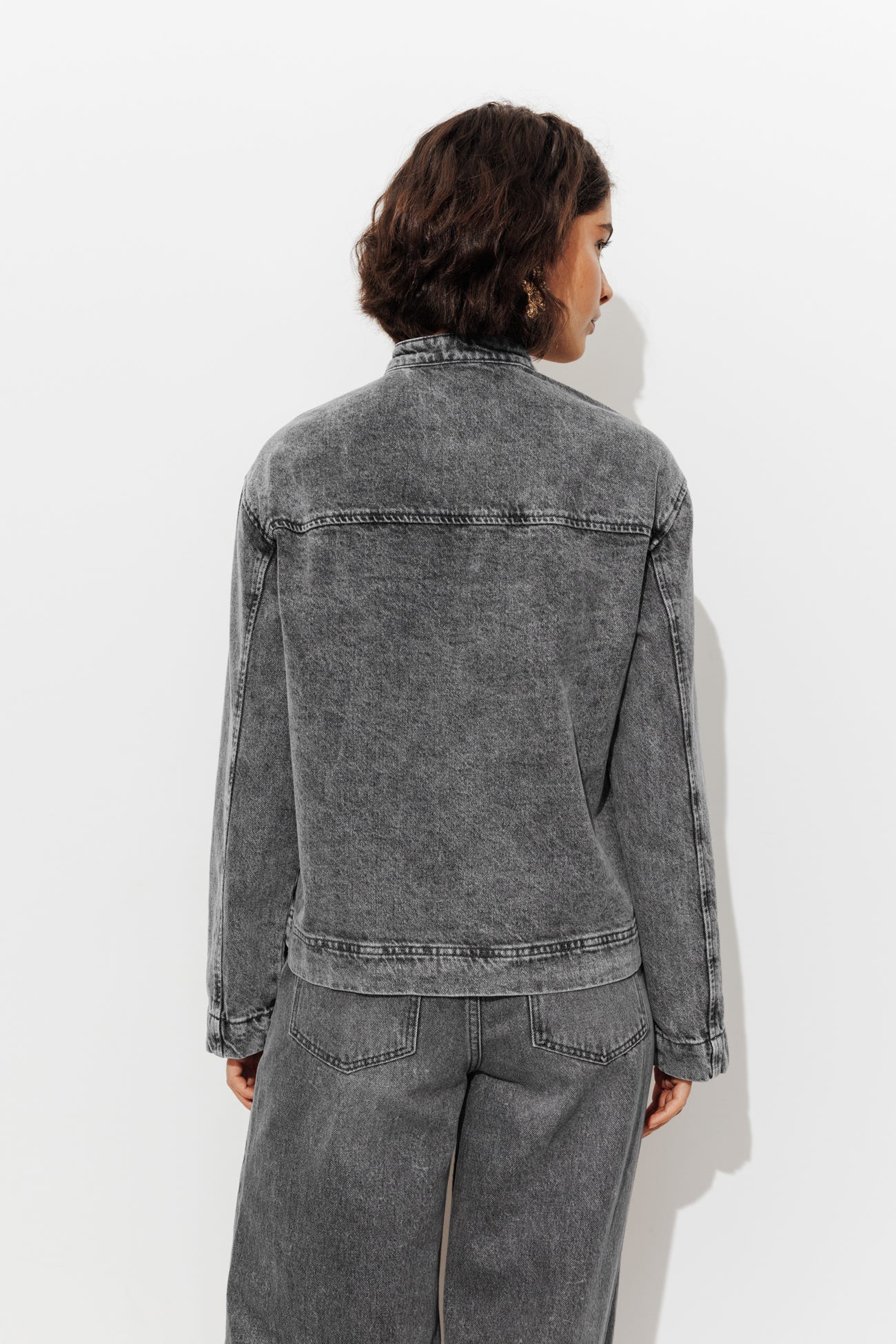 Mandarin denim jacket