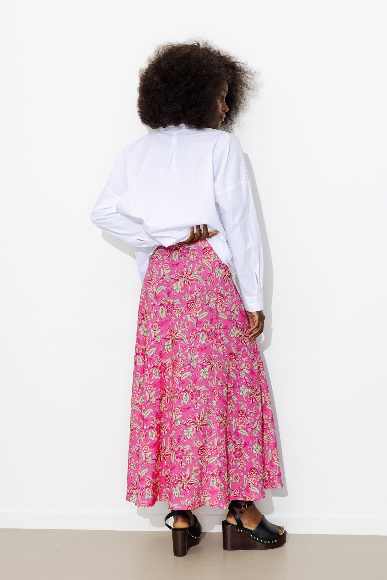 Jupe midi à pois Femme