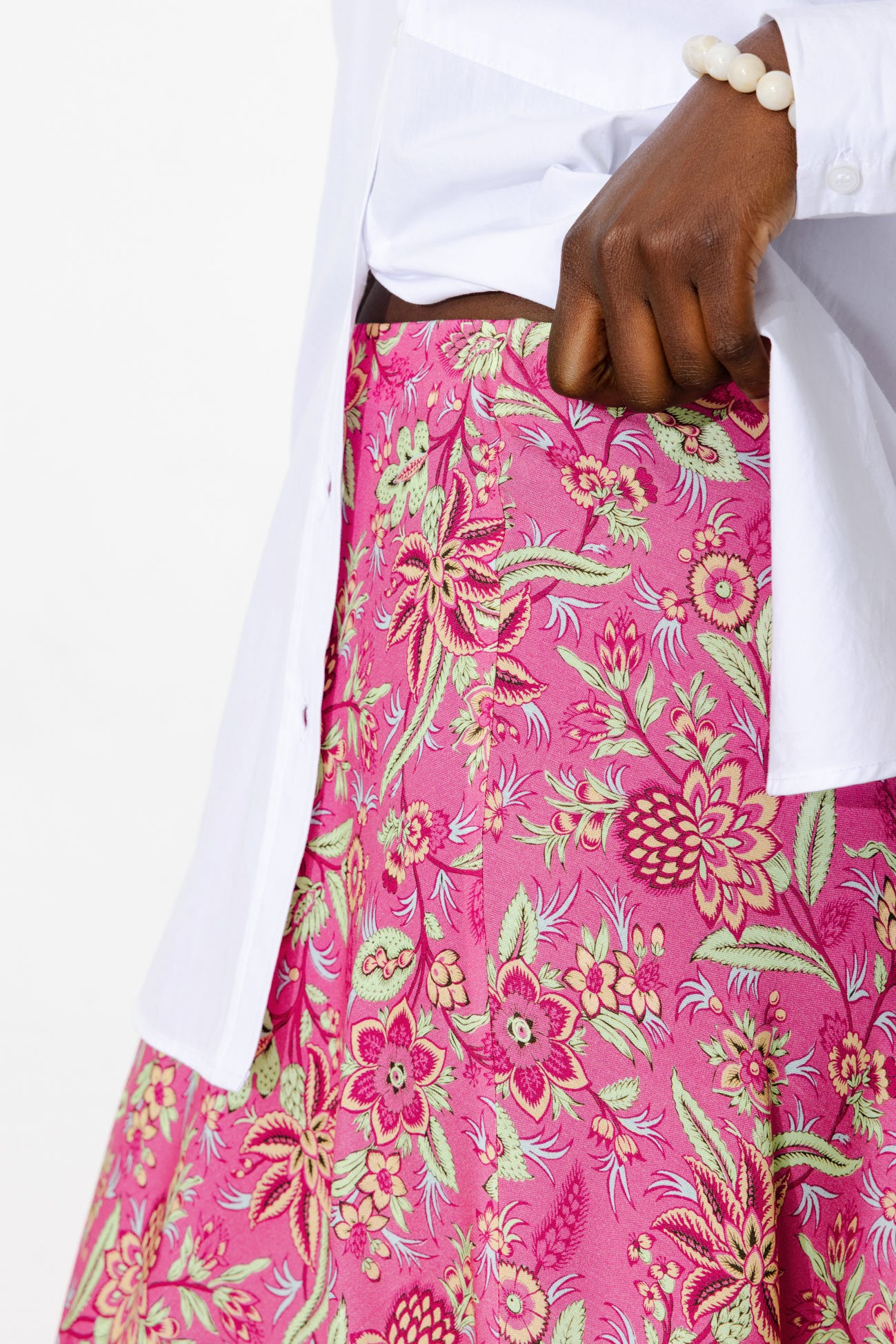 Jupe midi à pois Femme