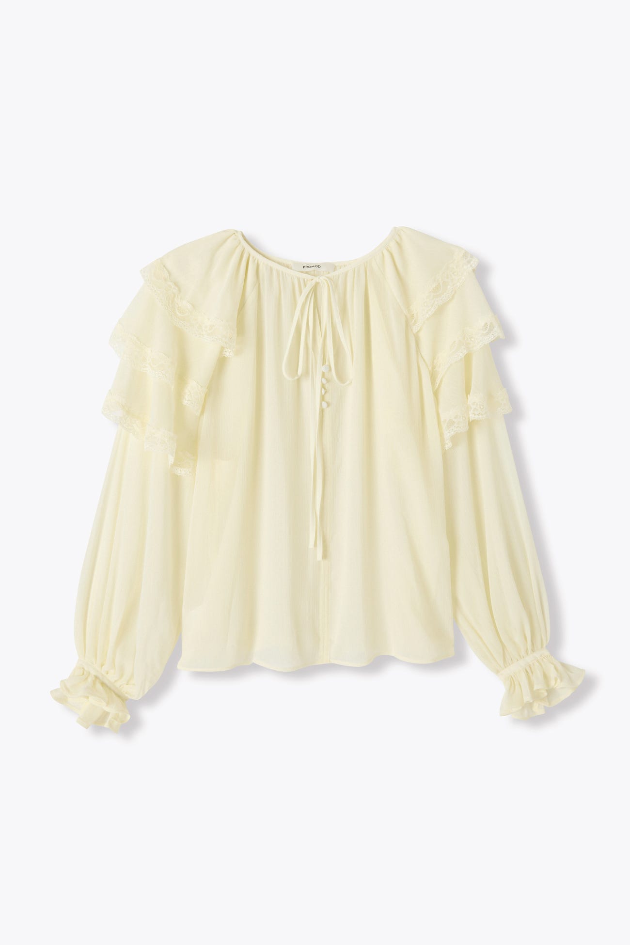 Blouse manches longues volants