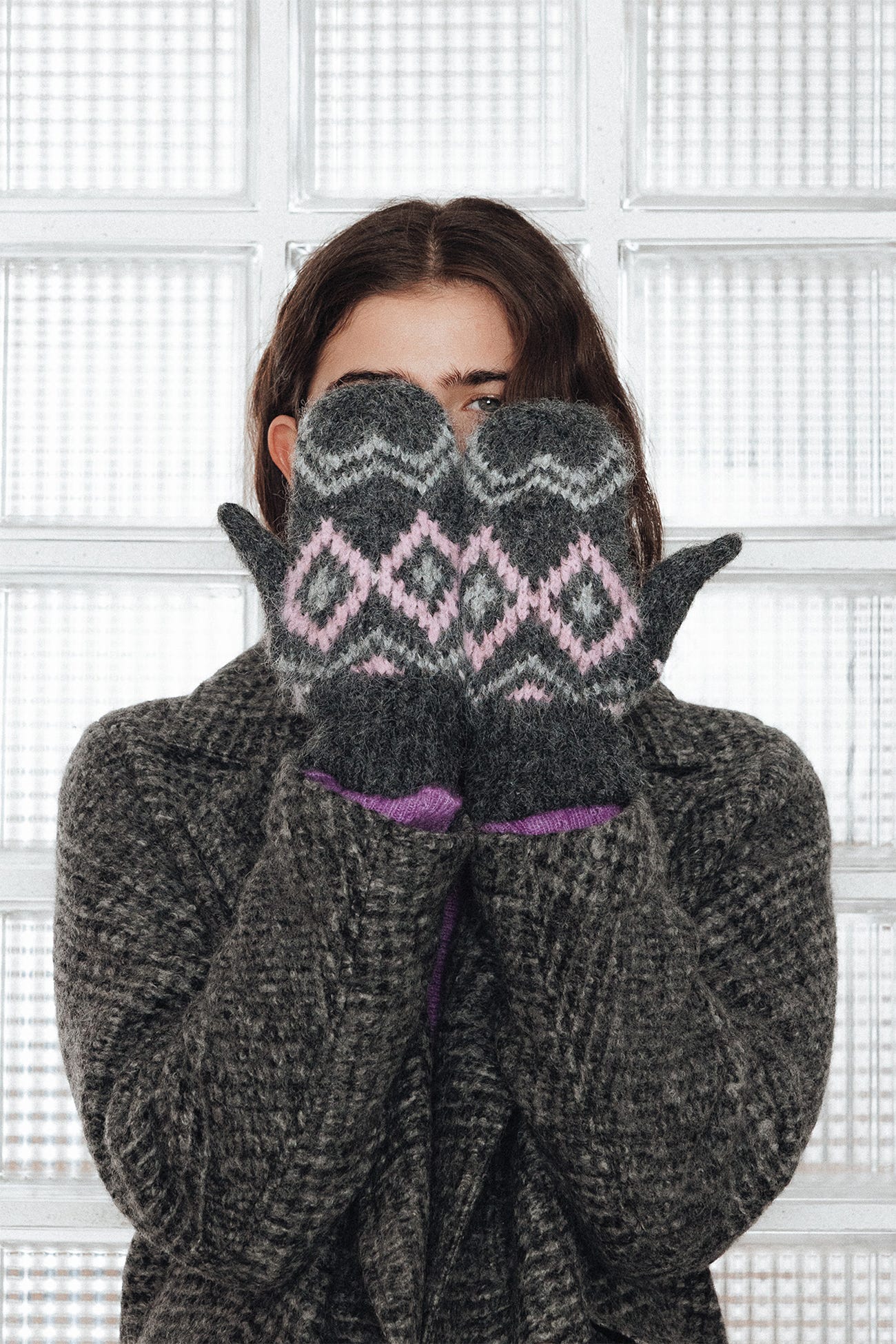 Manoplas jacquard escandinavo