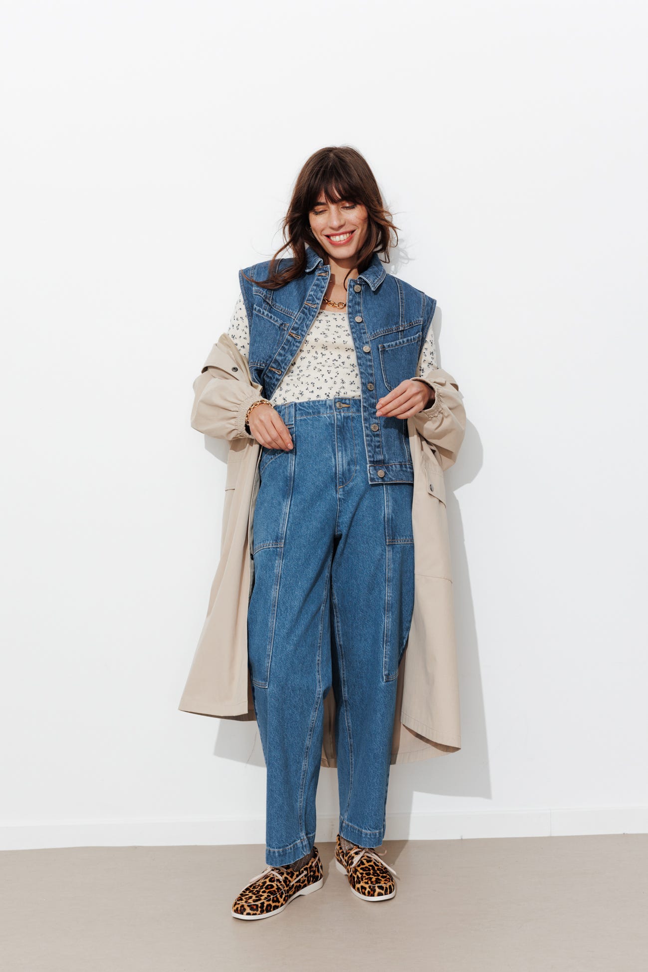 Veste jean sans manches LEONIE