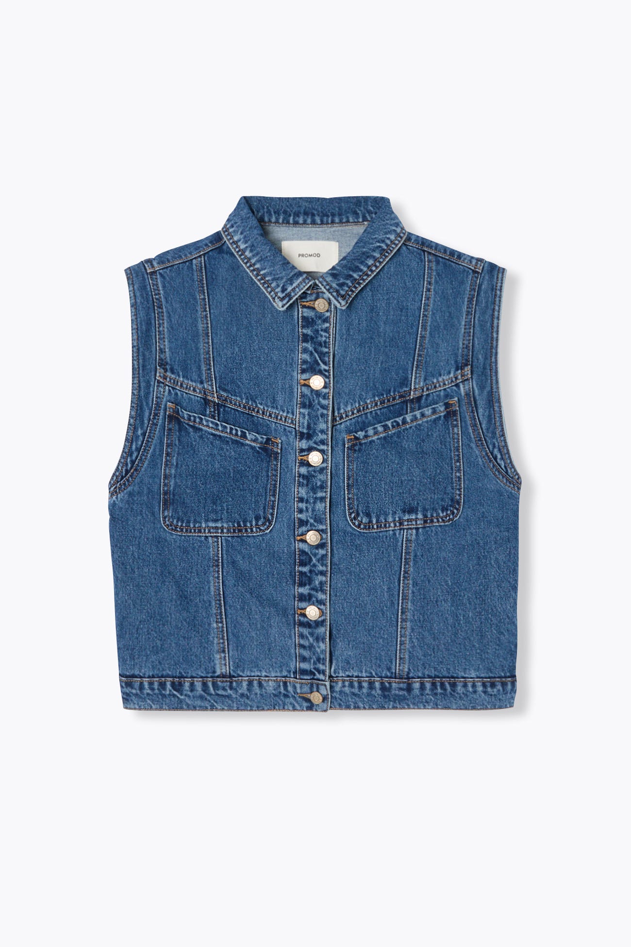 Veste jean sans manches LEONIE