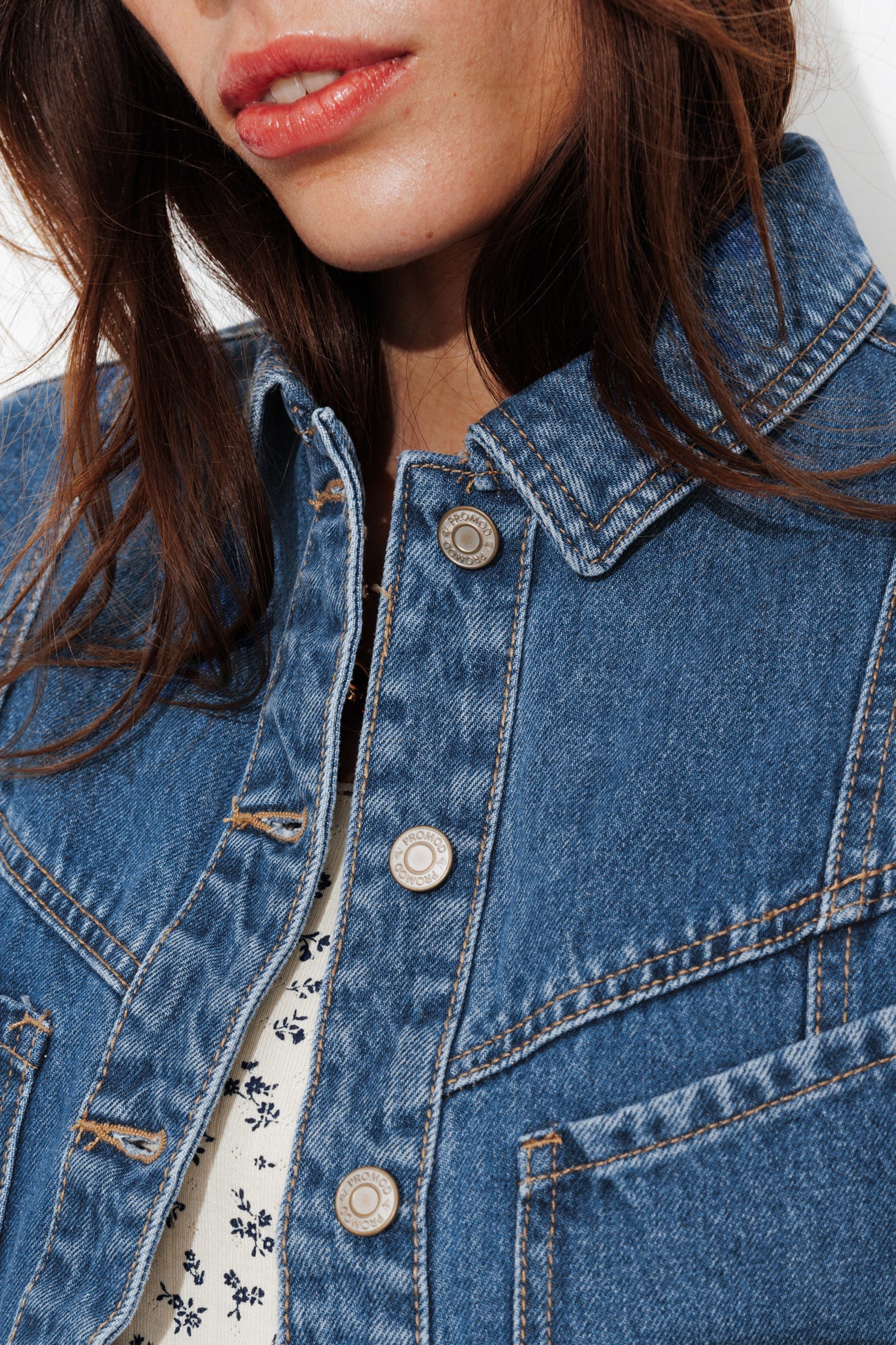 Veste jean sans manches LEONIE