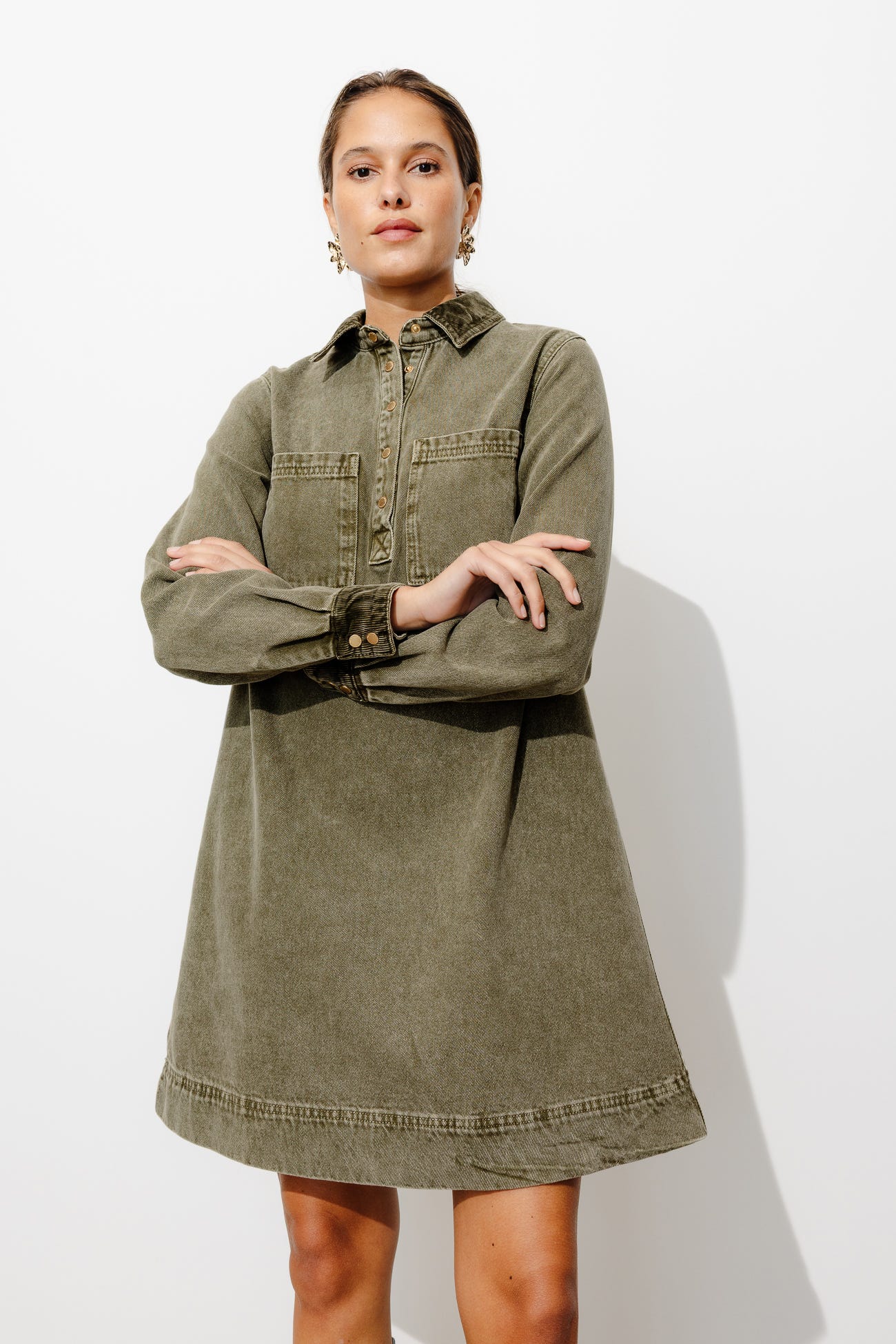 Short denim dress