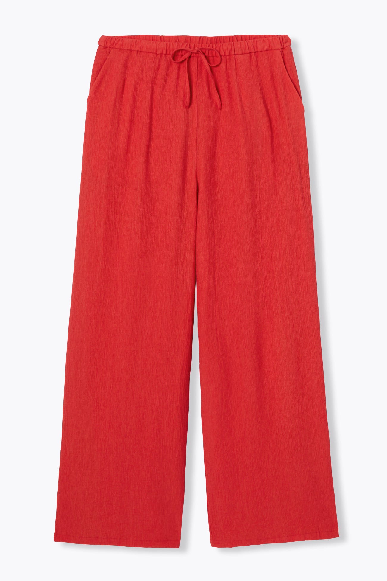 Pantalon large uni crinkle
