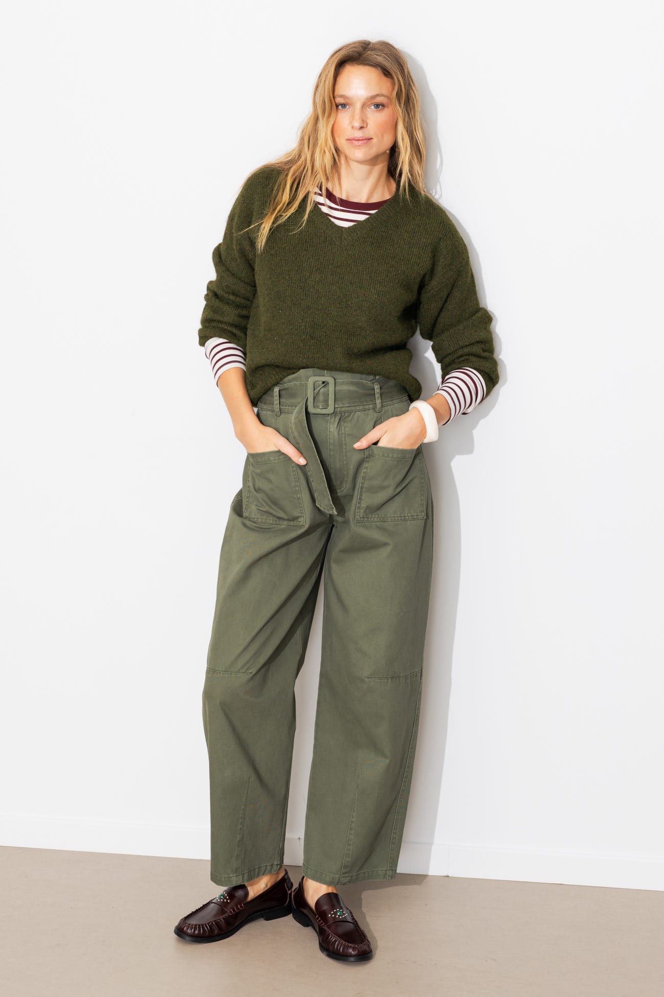 Pull oversize col V Femme