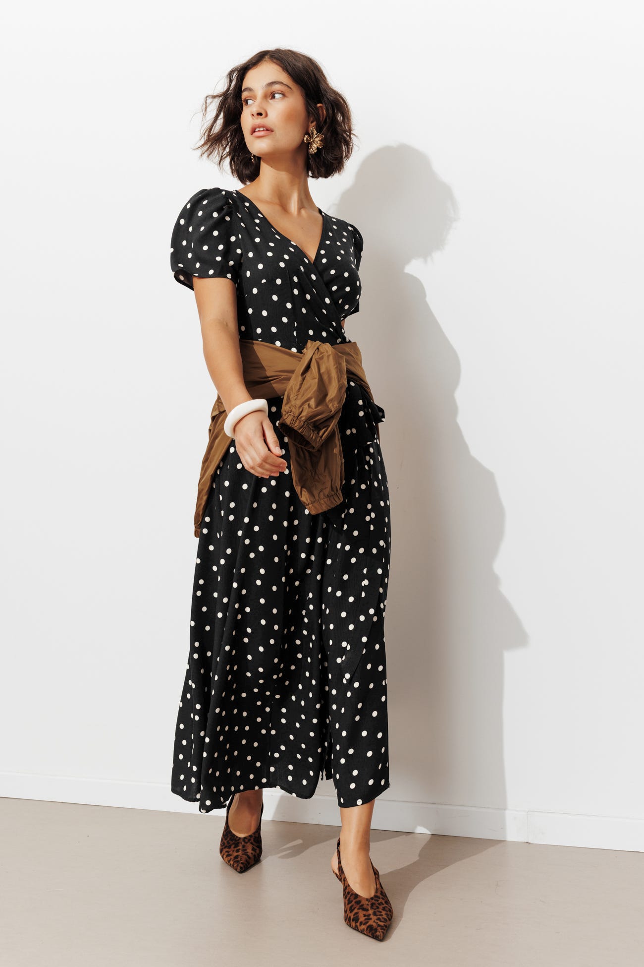 Robe longue à pois Femme