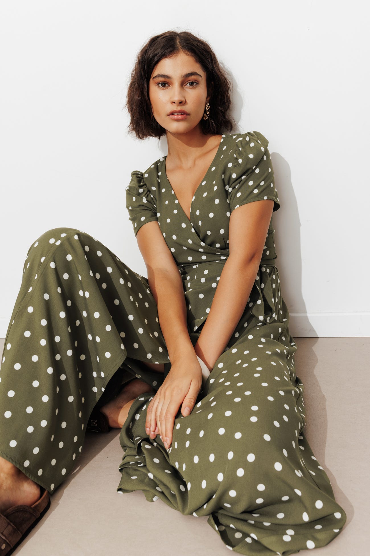 Robe longue à pois Femme