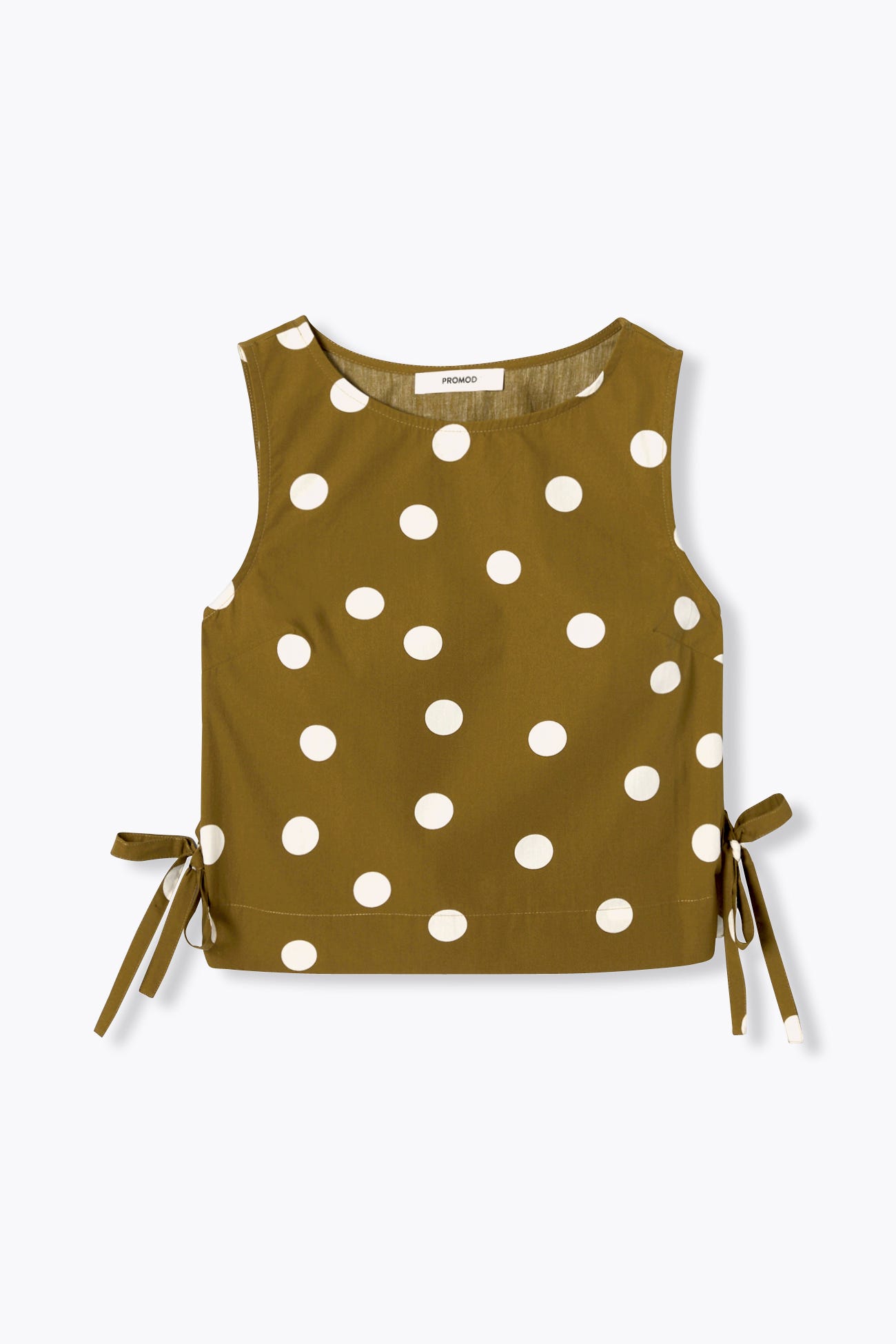 Crop top à nouettes à pois