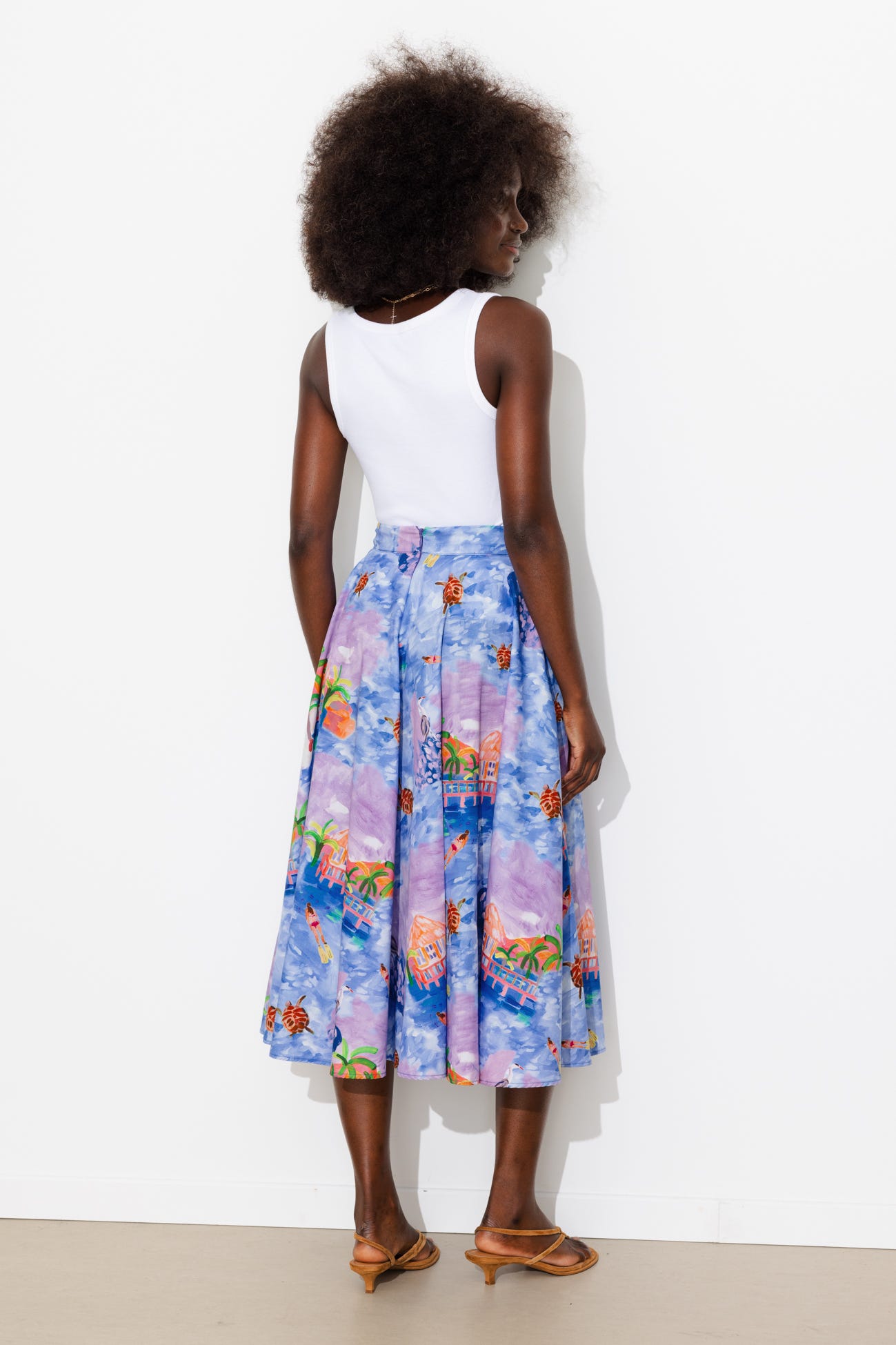 Jupe midi imprimée Femme