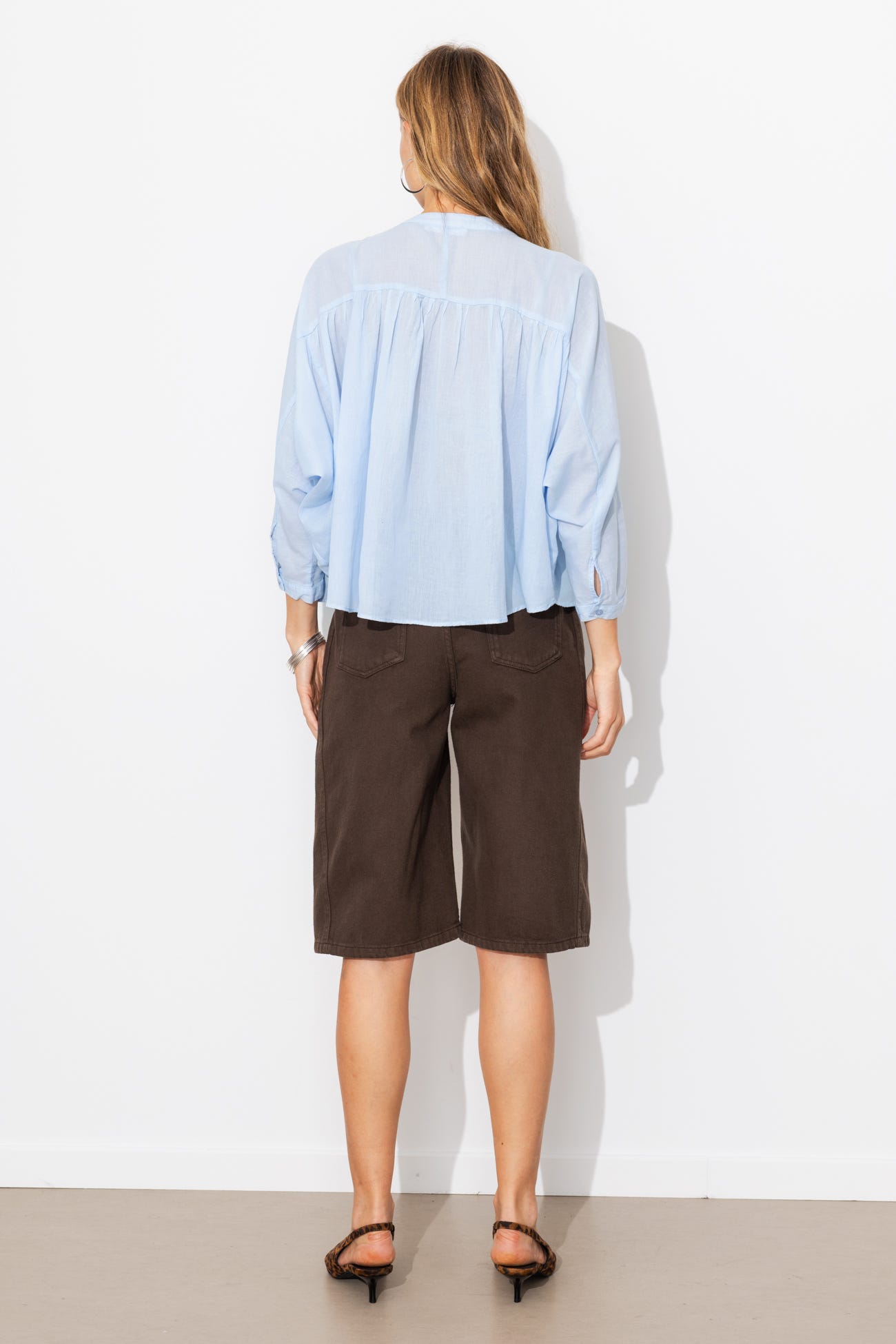 Chemise bouffante unie Femme