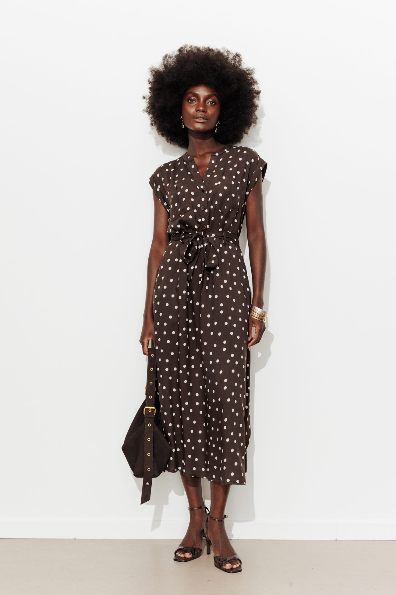 Abito midi con cintura Donna