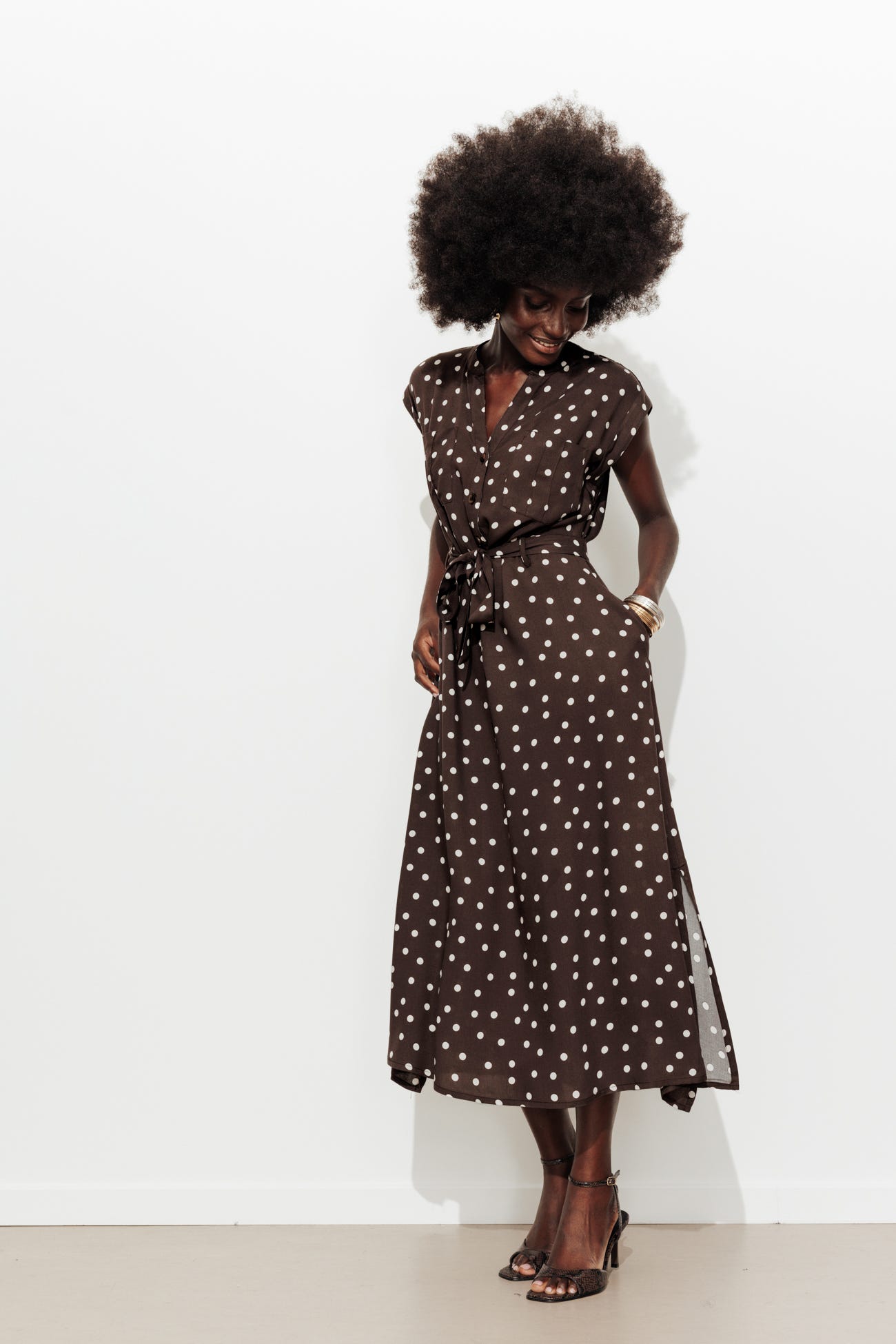 Abito midi con cintura Donna
