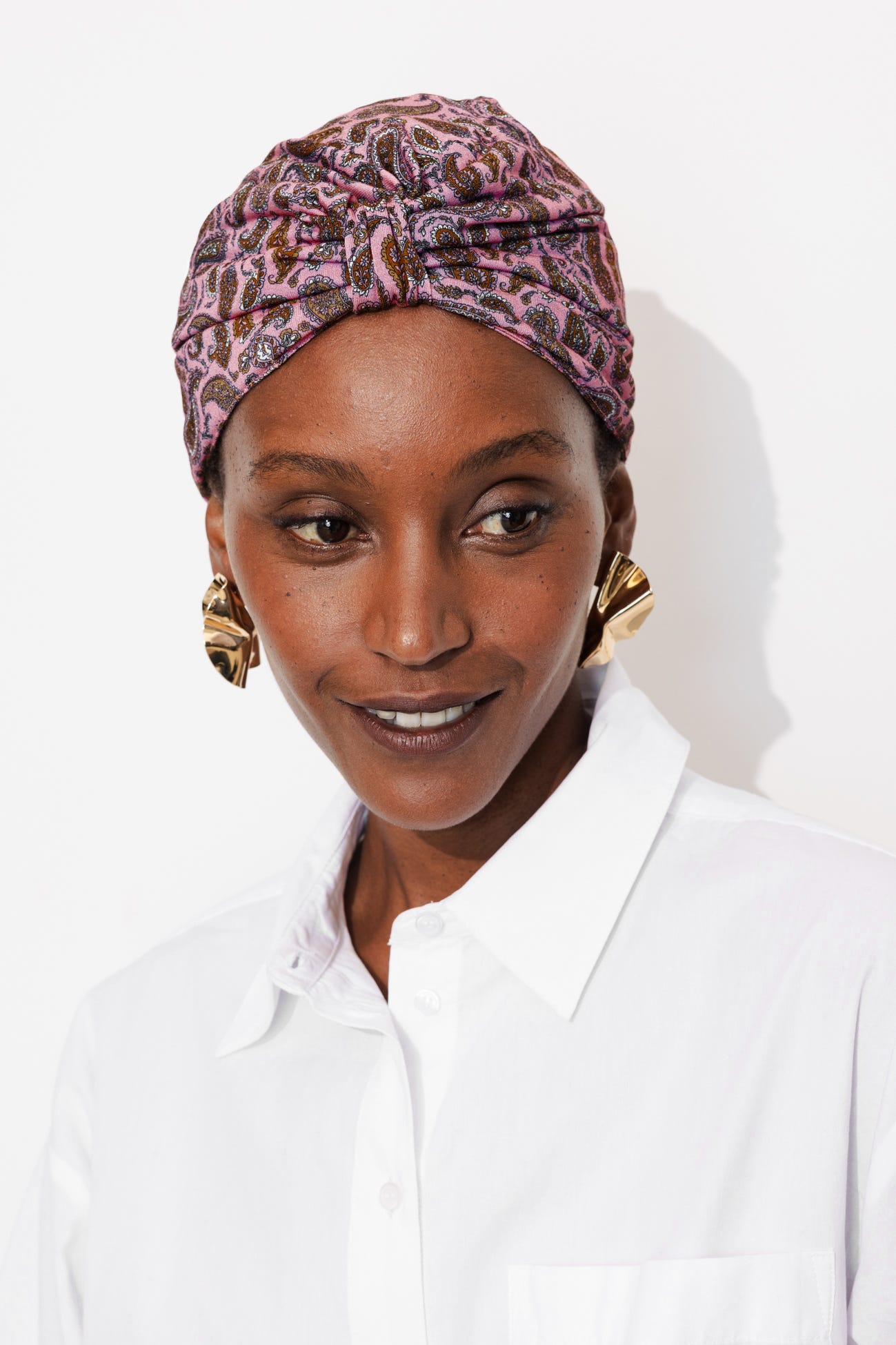 Bonnet-turban en jersey Femme