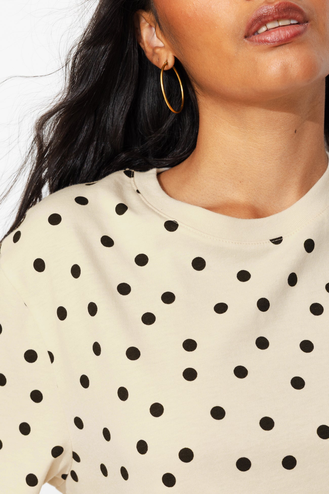 Oversized dotted t-shirt - Ecru print | Promod
