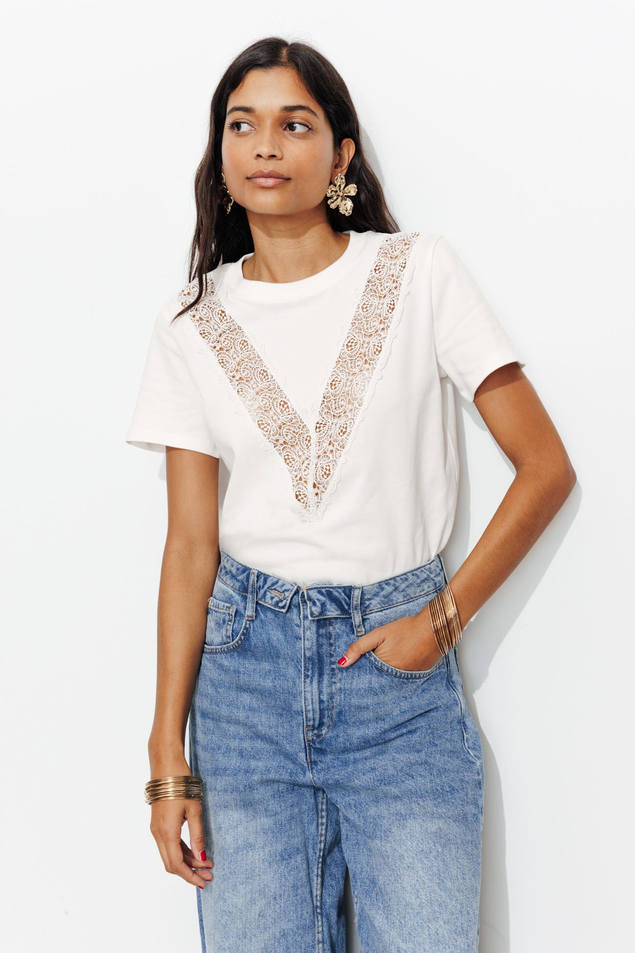 Lace detail t-shirt