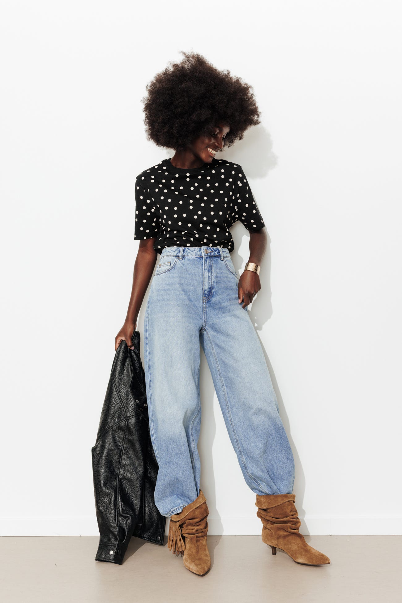 T-shirt oversize a pois