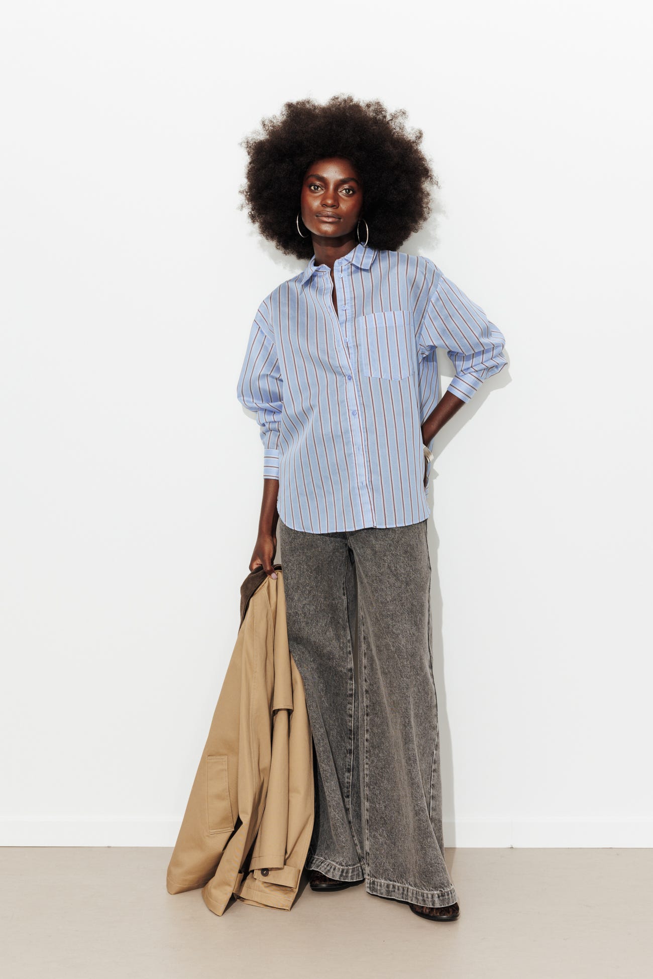 Chemise oversize rayée Femme