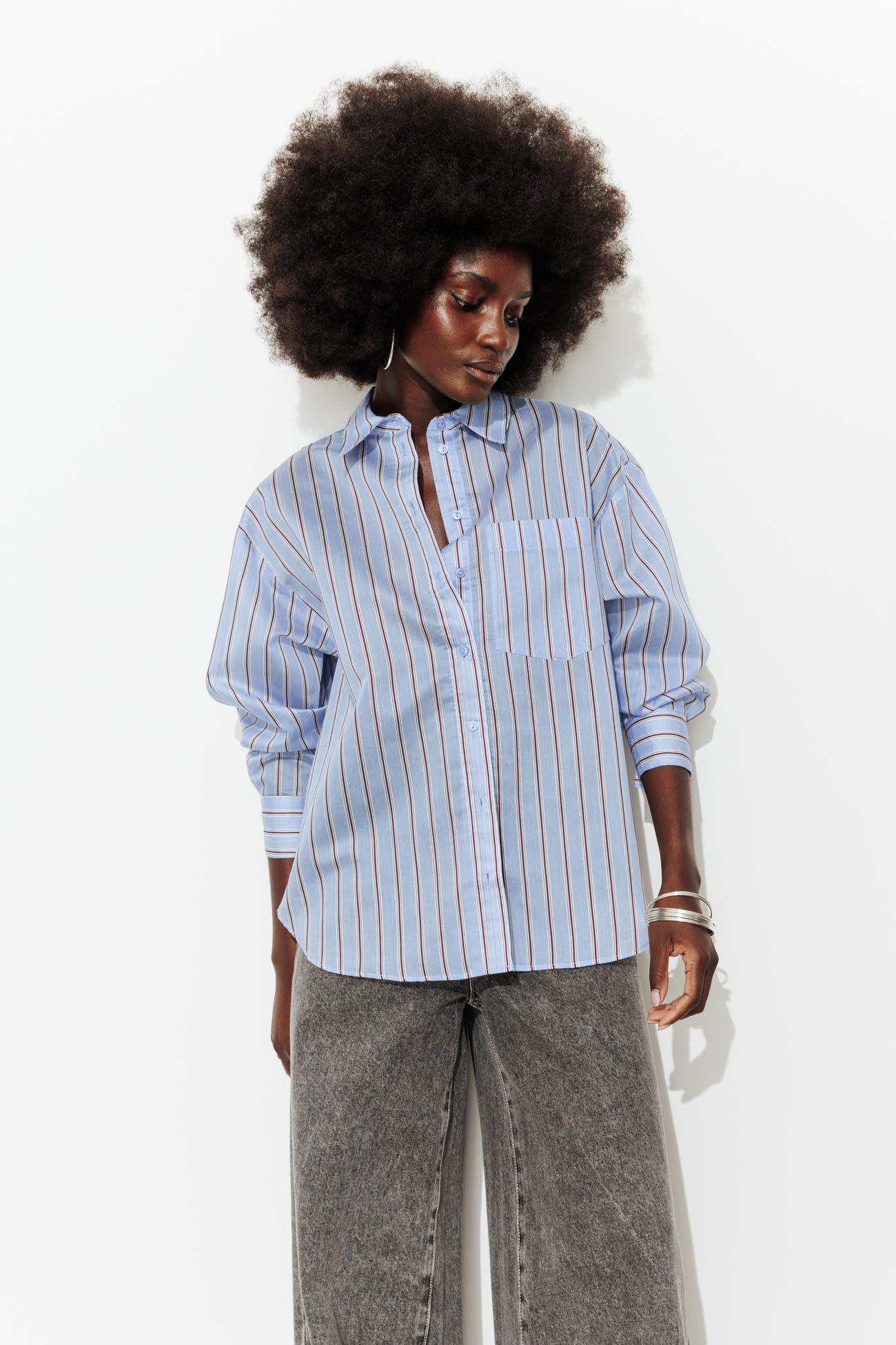 Chemise oversize rayée Femme