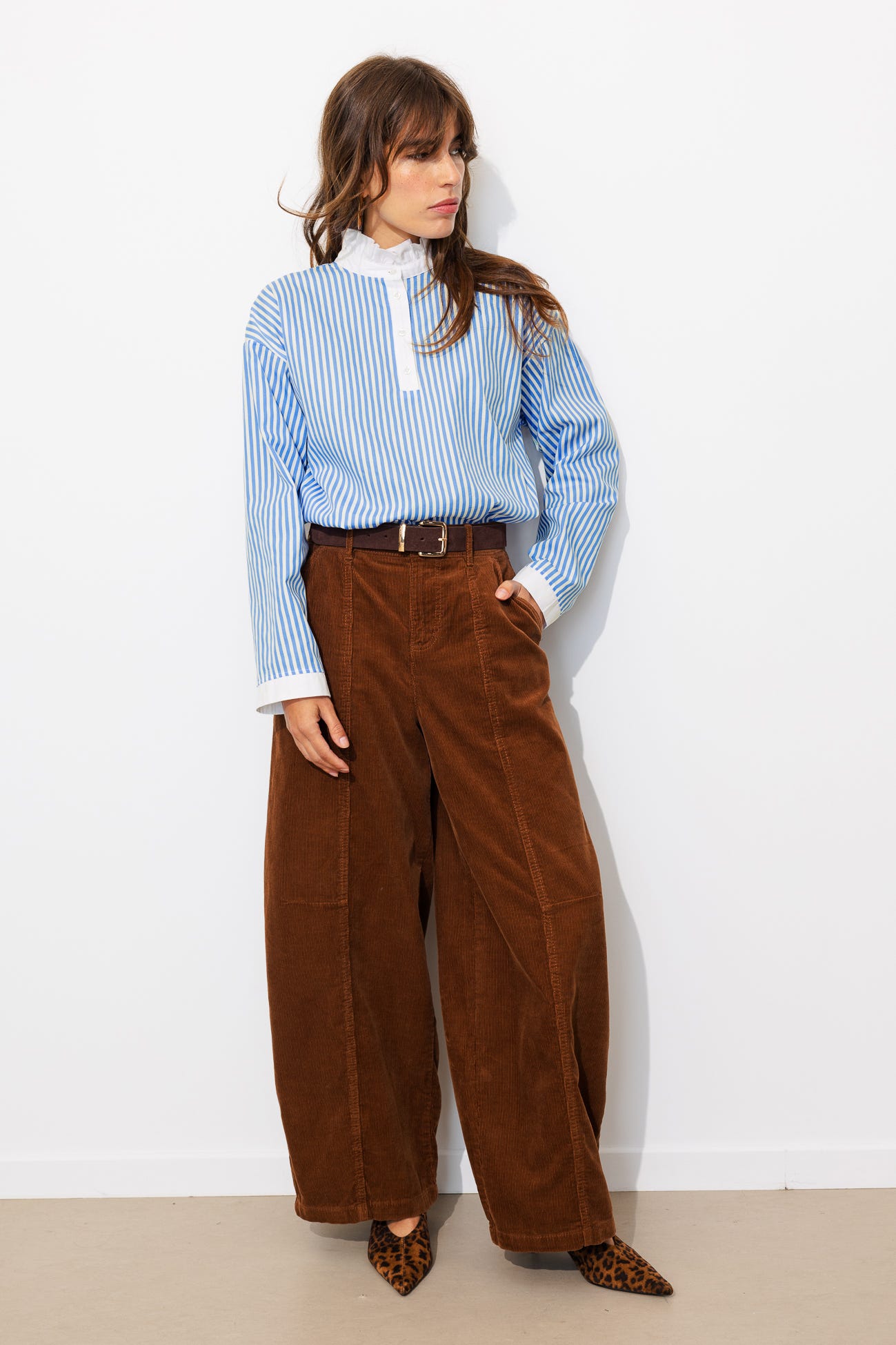 Chemise rayée col Victorien