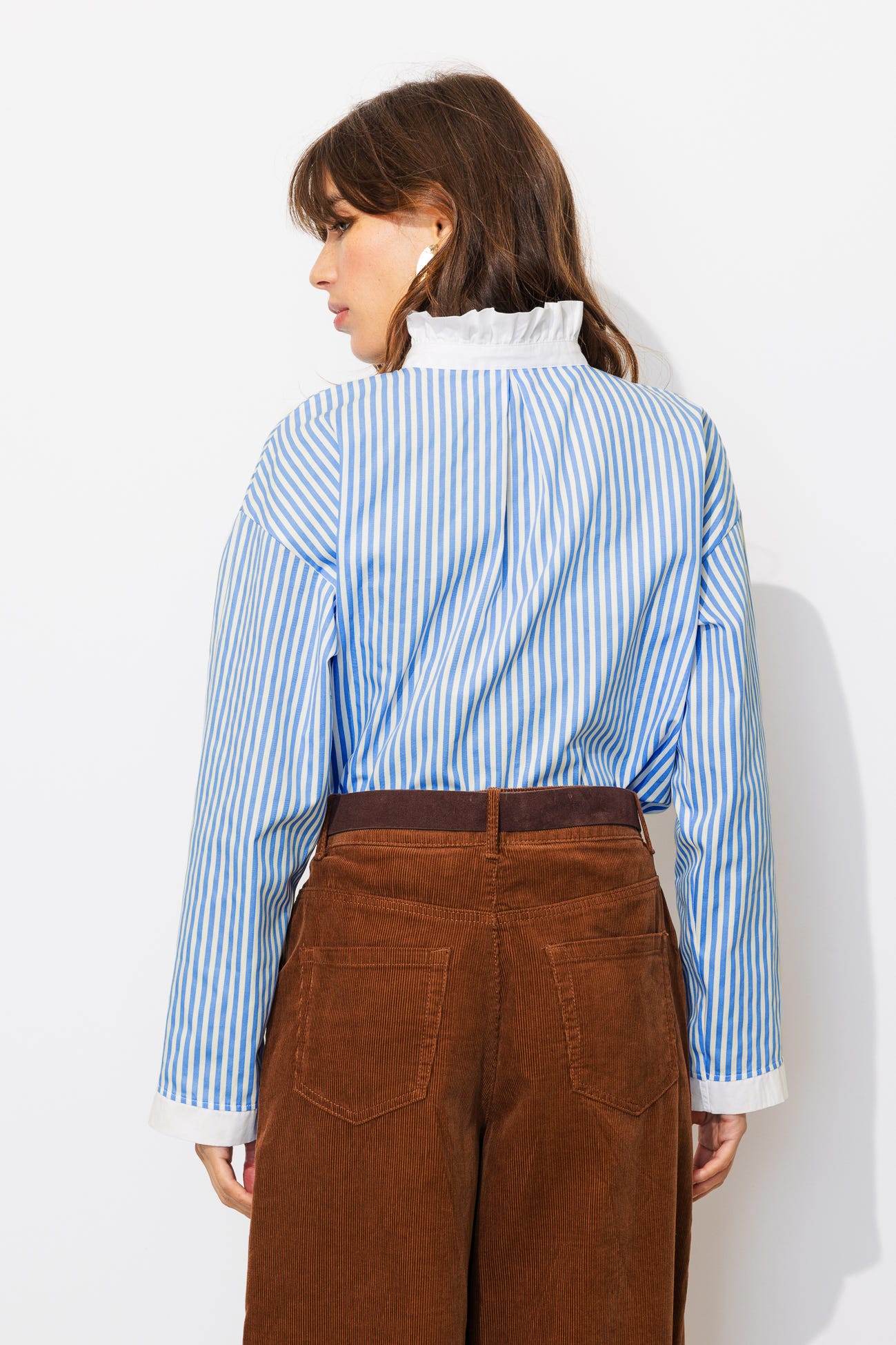 Chemise rayée col Victorien
