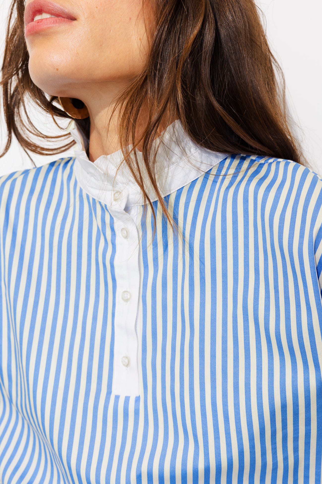 Chemise rayée col Victorien