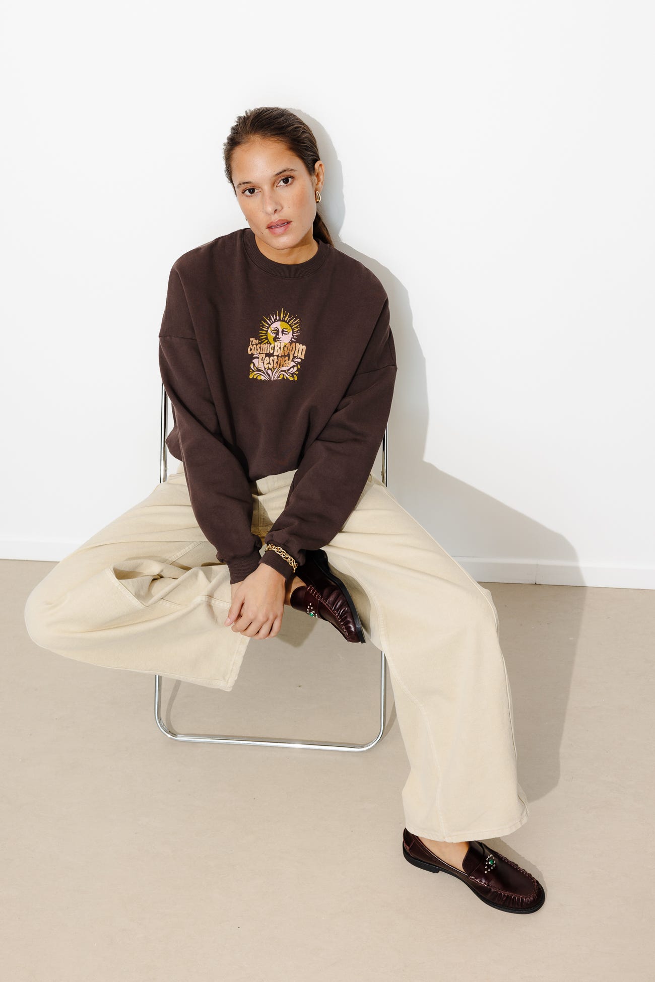 Sweat-shirt à motifs pailletés