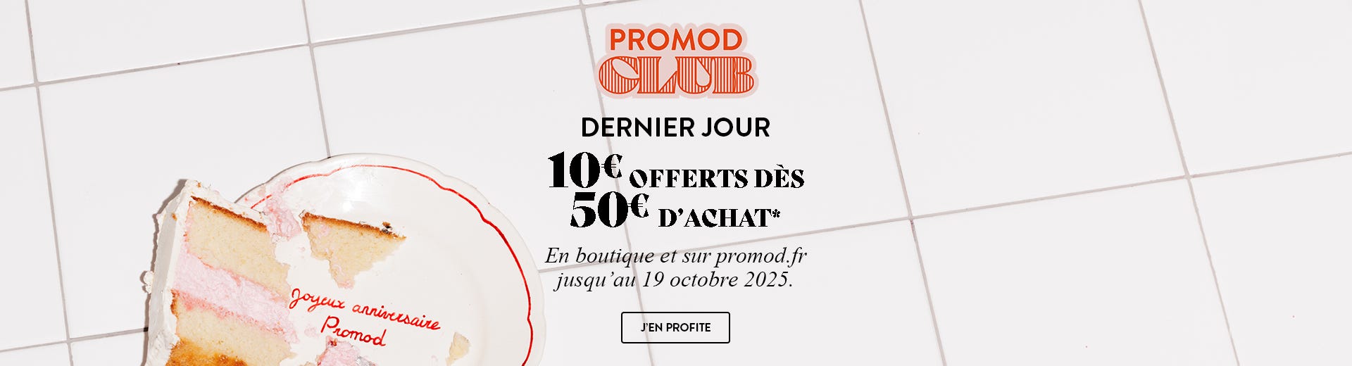 10€ offerts dès 50€ d'achat