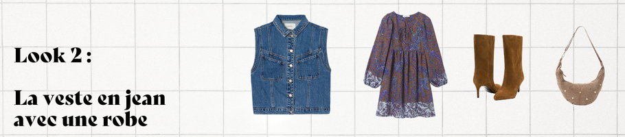 la veste en jean avec une robe