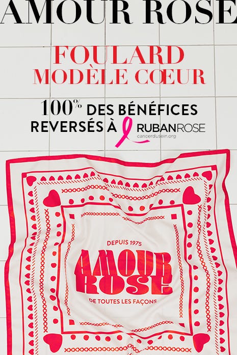 Foulard 100% des bénéfices reversés à Ruban Rose