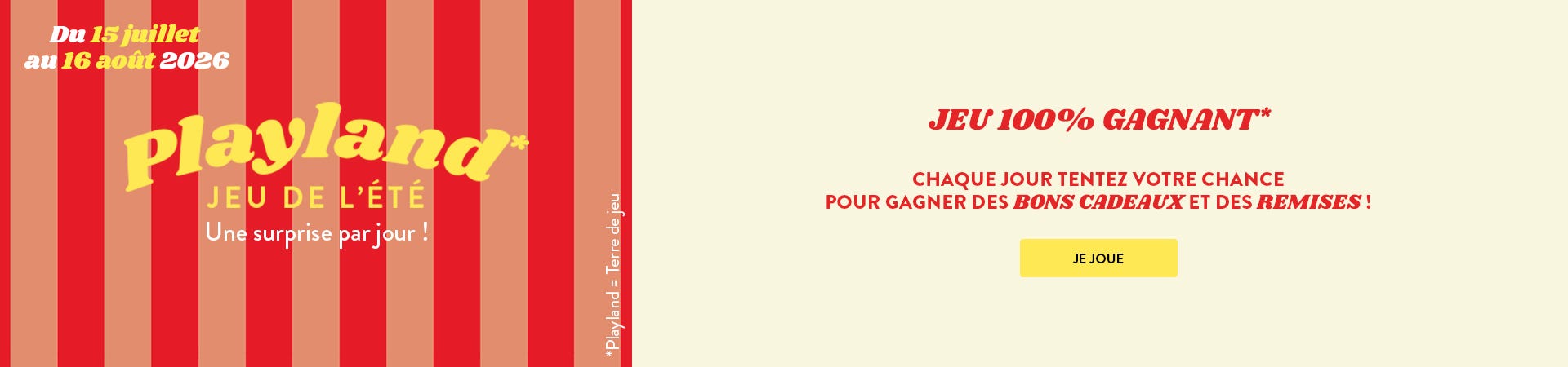 Jeu 100% gagnant ! Chaque jour tentez votre chance pour gagner des bons d'achats et des remises !