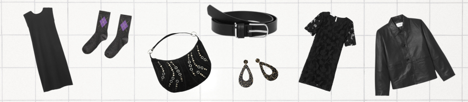 vêtements et accessoires noirs