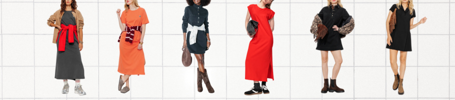 mannequin portant des robes unis avec des accessoires