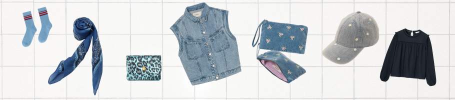 vêtements et accessoires bleus