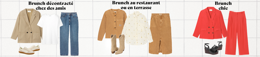 différentes types de brunchs avec les looks